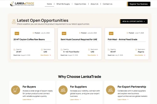 Lanka Trade portfolio platform showcase image 5